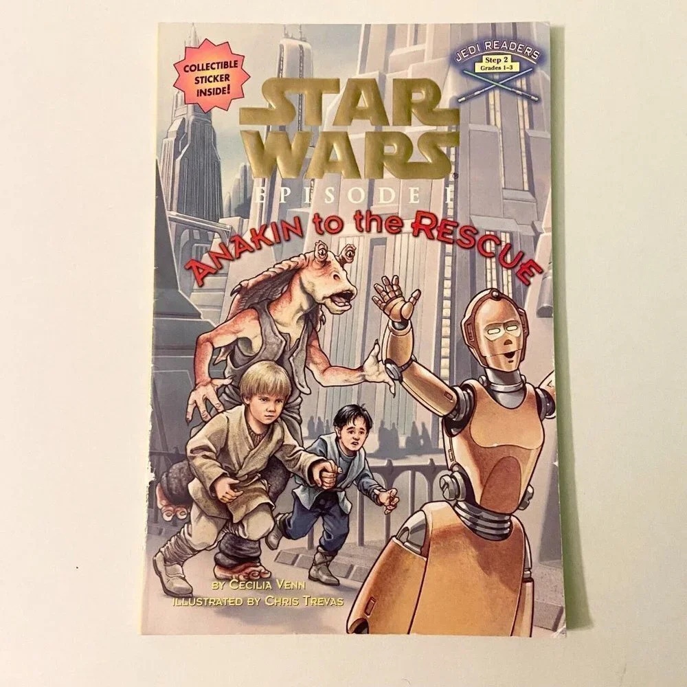 Vintage 1999 Anakin To The Rescue Star Wars Episode 1 Book with Stickers